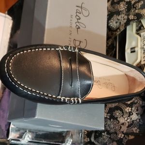 Black Paolo Bentini Leather Driving Loafers